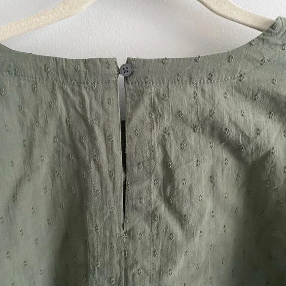 LOFT Anne Taylor 100% Cotton Oversized Sage Green Balloon Sleeve Blouse Size S - Picture 10 of 16